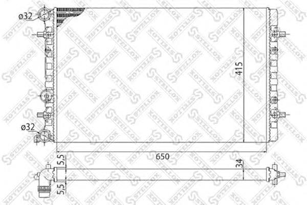 1025006SX Stellox radiador de esfriamento de motor