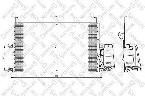 1045008SX Stellox radiador de aparelho de ar condicionado