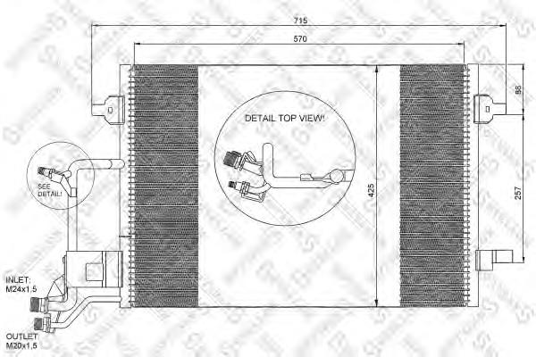 10-45024-SX Stellox radiador de aparelho de ar condicionado