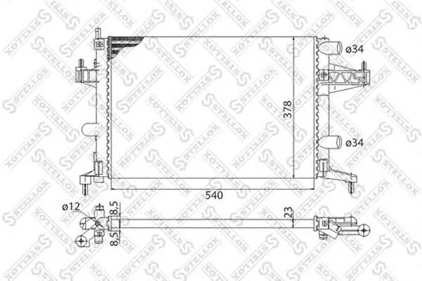 1025137SX Stellox radiador de esfriamento de motor