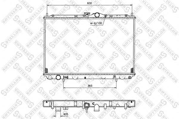 1025142SX Stellox radiador de esfriamento de motor