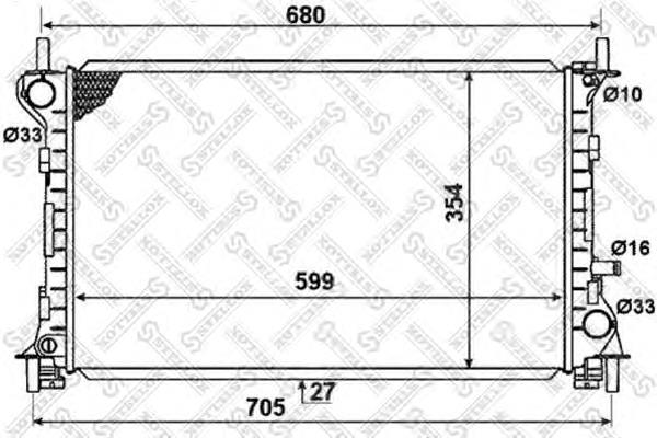 1025159SX Stellox radiador de esfriamento de motor