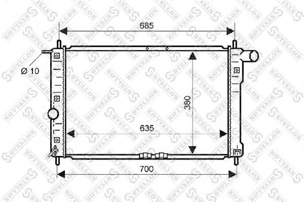 10-25161-SX Stellox radiador de esfriamento de motor