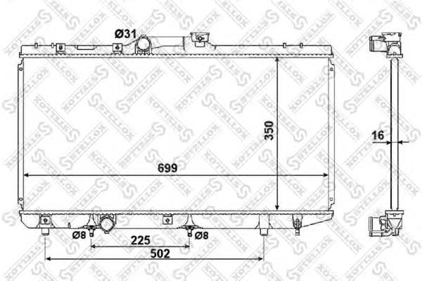 1025156SX Stellox radiador de esfriamento de motor