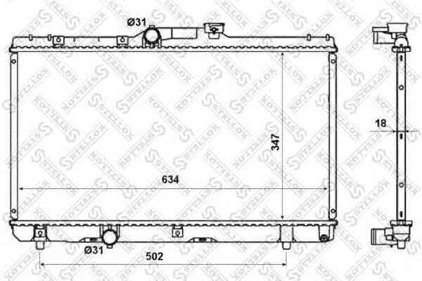 1025114SX Stellox radiador de esfriamento de motor