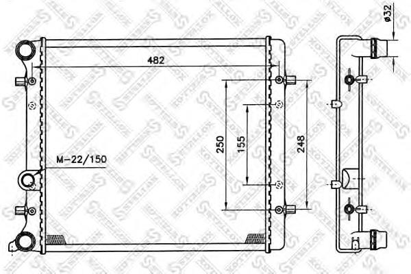 1025109SX Stellox radiador de esfriamento de motor