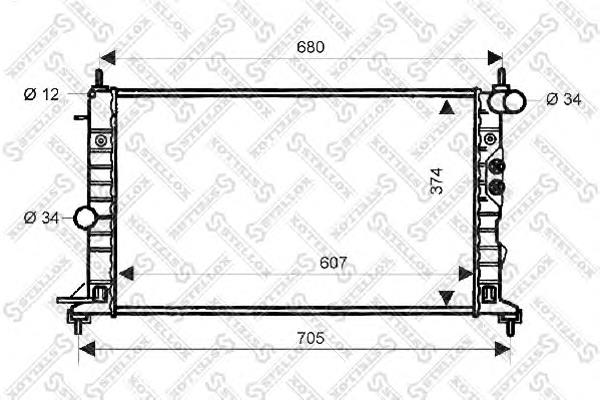 1025124SX Stellox radiador de esfriamento de motor