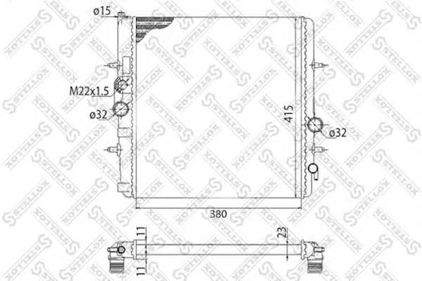 1025122SX Stellox radiador de esfriamento de motor