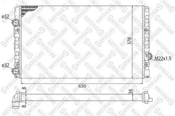 1025197SX Stellox radiador de esfriamento de motor