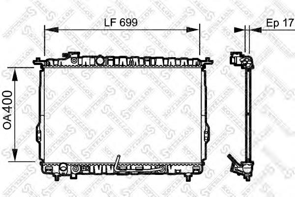 1025187SX Stellox radiador de esfriamento de motor