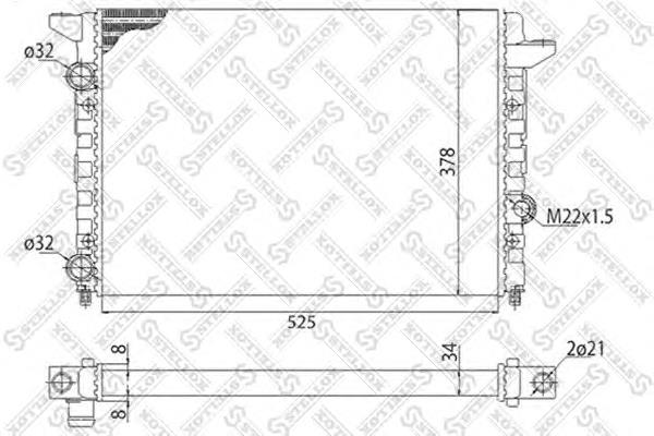 1025198SX Stellox radiador de esfriamento de motor