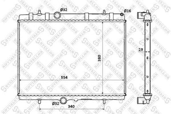 1025201SX Stellox radiador de esfriamento de motor