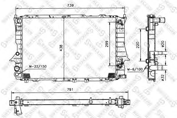 1025181SX Stellox radiador de esfriamento de motor