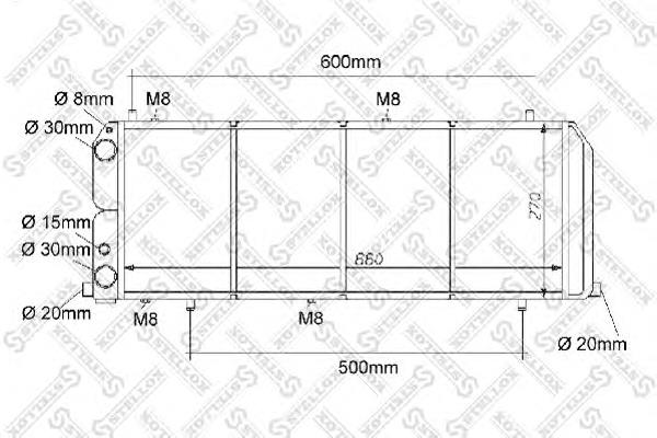 1025046SX Stellox radiador de esfriamento de motor