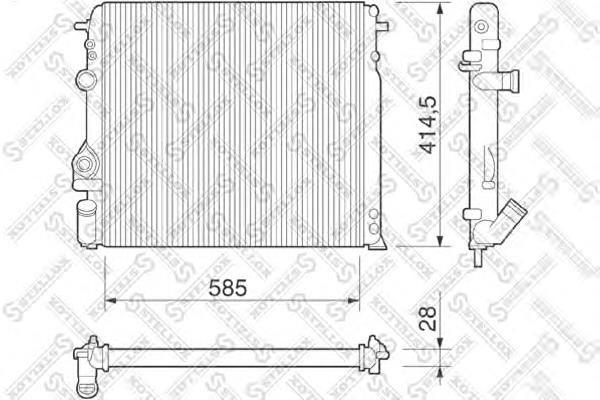 1025038SX Stellox radiador de esfriamento de motor