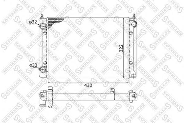 1025049SX Stellox radiador de esfriamento de motor