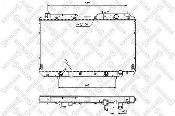 1025050SX Stellox radiador de esfriamento de motor