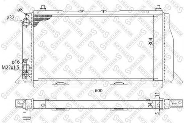 1025020SX Stellox radiador de esfriamento de motor