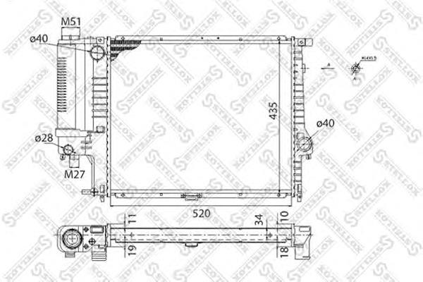 1025024SX Stellox radiador de esfriamento de motor