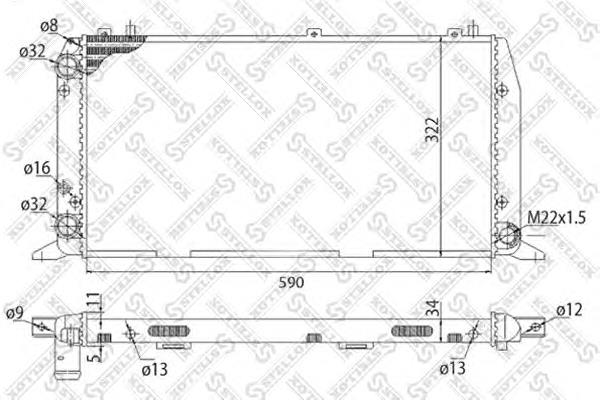 1025016SX Stellox radiador de esfriamento de motor