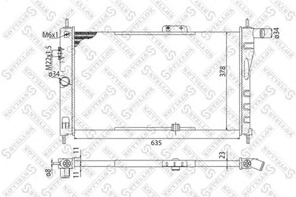 1025015SX Stellox radiador de esfriamento de motor