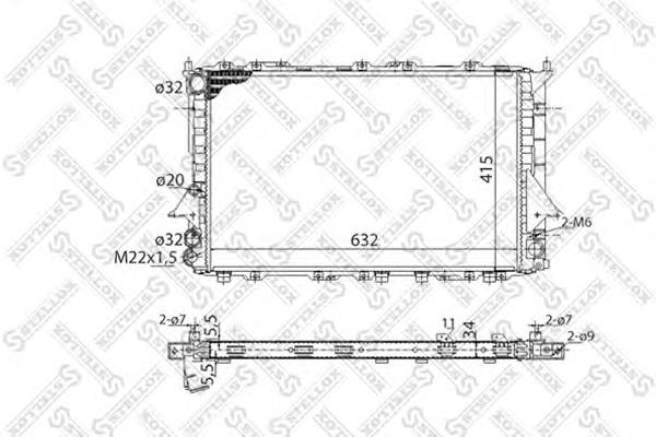 1025018SX Stellox radiador de esfriamento de motor