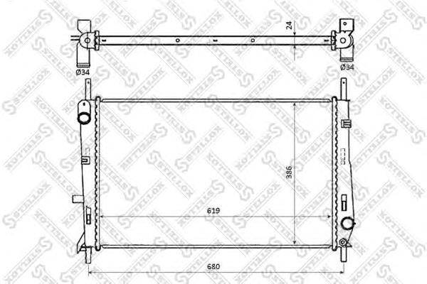 1025031SX Stellox radiador de esfriamento de motor