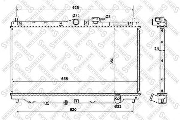 1025032SX Stellox radiador de esfriamento de motor