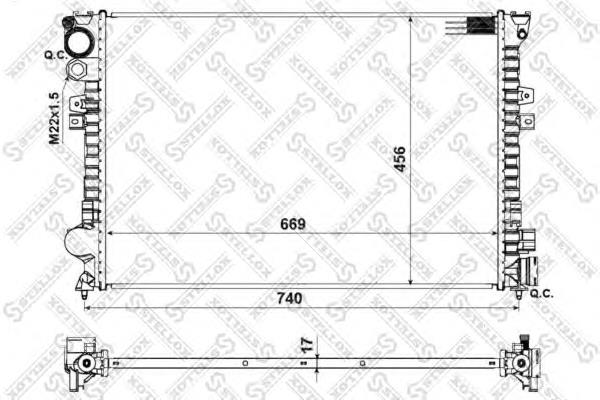 1025028SX Stellox radiador de esfriamento de motor