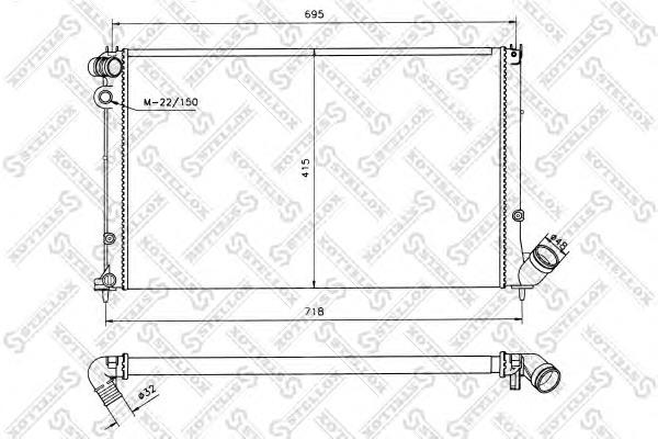 1025105SX Stellox radiador de esfriamento de motor