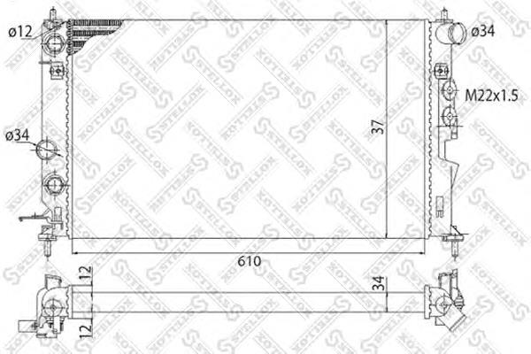 1025099SX Stellox radiador de esfriamento de motor