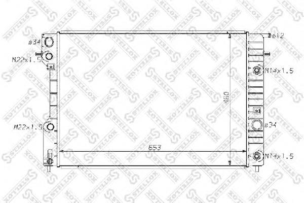 Радиатор охлаждения двигателя Stellox 1025065SX цена, от 81.24 USD