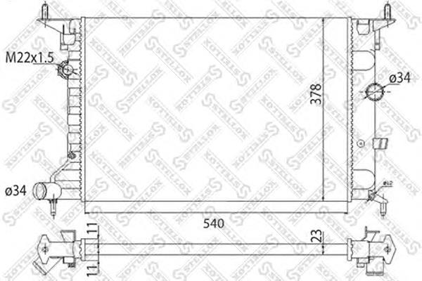 1025060SX Stellox radiador de esfriamento de motor