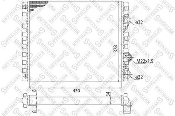 1025070SX Stellox radiador de esfriamento de motor