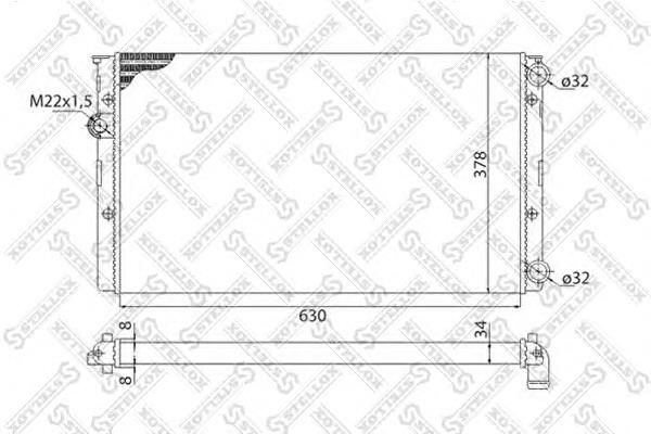 1025071SX Stellox radiador de esfriamento de motor