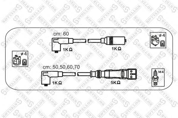 1038096SX Stellox fios de alta voltagem, kit