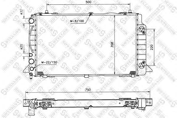 10-25248-SX Stellox radiador de esfriamento de motor