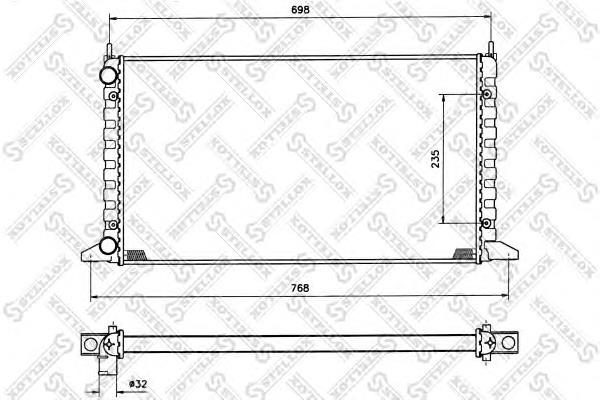 1025243SX Stellox radiador de esfriamento de motor