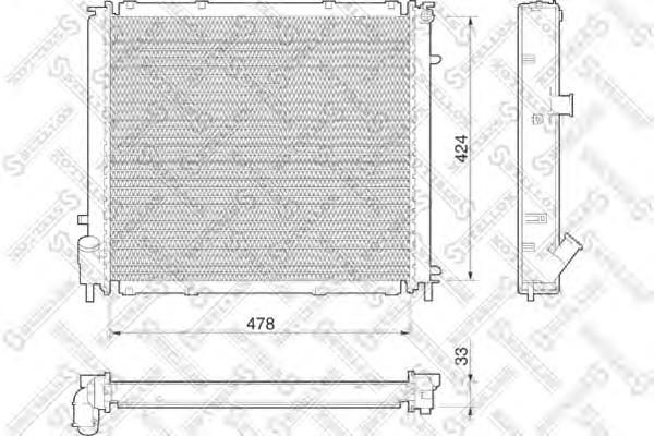 1025264SX Stellox radiador de esfriamento de motor