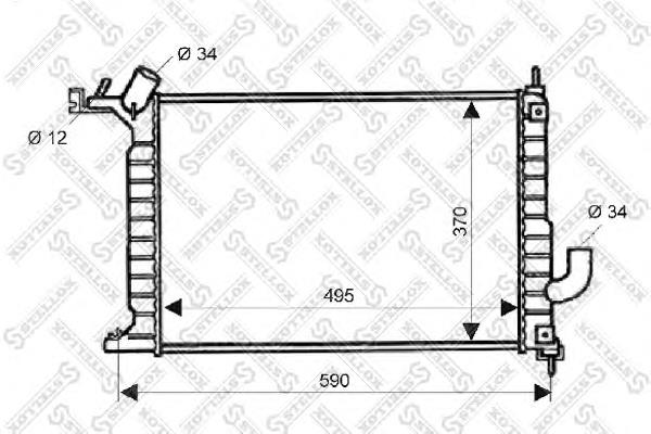 1025262SX Stellox radiador de esfriamento de motor