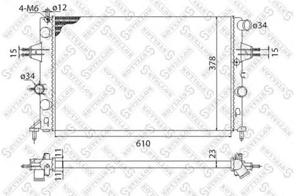 1025266SX Stellox radiador de esfriamento de motor