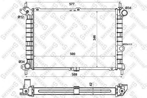 1025259SX Stellox radiador de esfriamento de motor