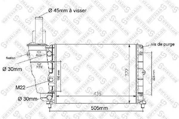 1025255SX Stellox radiador de esfriamento de motor