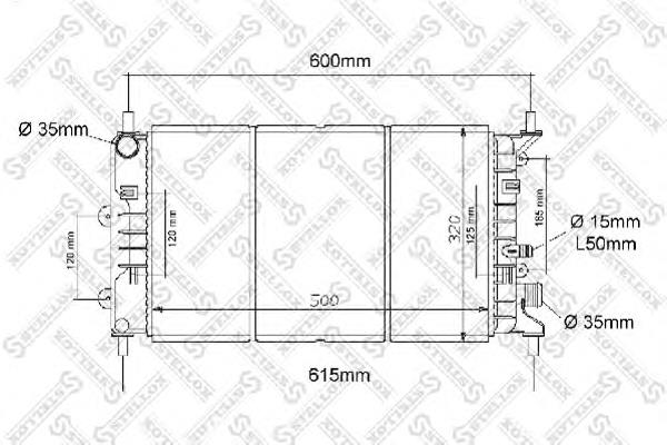 1025213SX Stellox radiador de esfriamento de motor