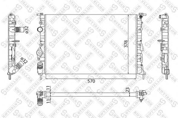 1025238SX Stellox radiador de esfriamento de motor