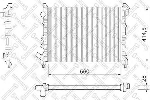 1025230SX Stellox radiador de esfriamento de motor