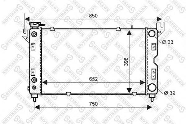 1025283SX Stellox radiador de esfriamento de motor