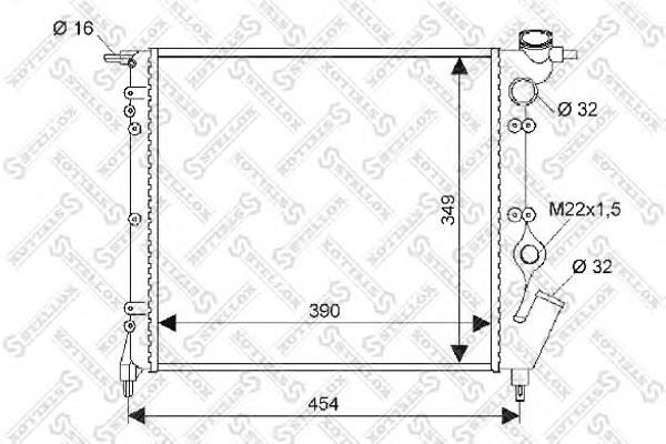 1025293SX Stellox radiador de esfriamento de motor