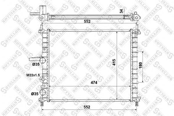 1025331SX Stellox radiador de esfriamento de motor