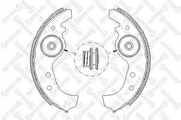 026101SX Stellox sapatas do freio traseiras de tambor
